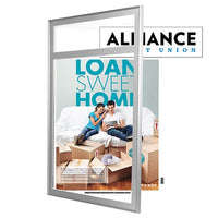 SwingFrame, Swing Open Classic 36x48 Poster Frame with Your Personalized Header Messager or Optional Custom B/W or Color Graphic