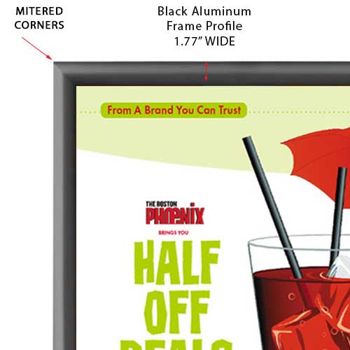 Mitered Corners Snap Frame with 1.77 Wide Black Frame Profile