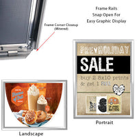 36 x 48 Snap Frame with Mitered Corners Wall Mounts in Portrait or Landscape Position