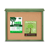 36x48 Outdoor Message Center with Cork Board Wall Mounted - LEFT Hinged