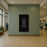 Open Face Vinyl Letter Board 36x72 Wood Frame