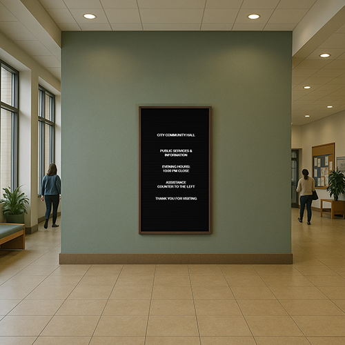 Open Face Vinyl Letter Board 36x72 Wood Frame