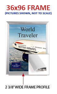 36x96 Metal Frame Super Wide Face Poster SwingFrames