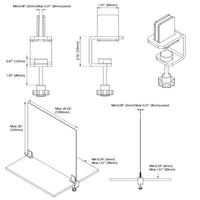 Desk Edge C-Clamp Bracket Set Drawings