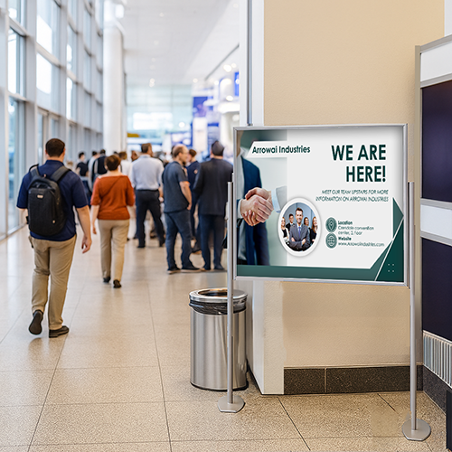 Large Format Portable Poster Stand Display for 36x60 Poster Signs | Setup in Portrait or Landscape