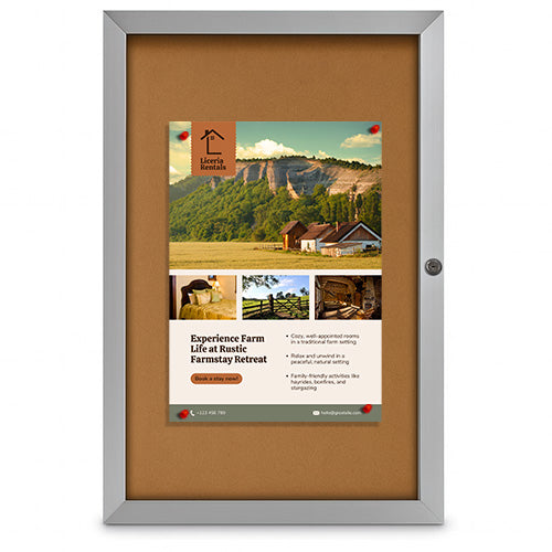 Slim Elevator Display Case 8.5 x 11 Locking Frame Only 1.25 Inch Deep