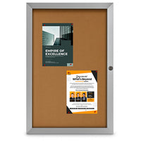 18 x 24 Super Slim Elevator Display Case 1.25 Inch Deep with Cork Board