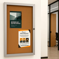 18 x 24 Super Slim Elevator Display Case 1.25 Inch Deep with Cork Board