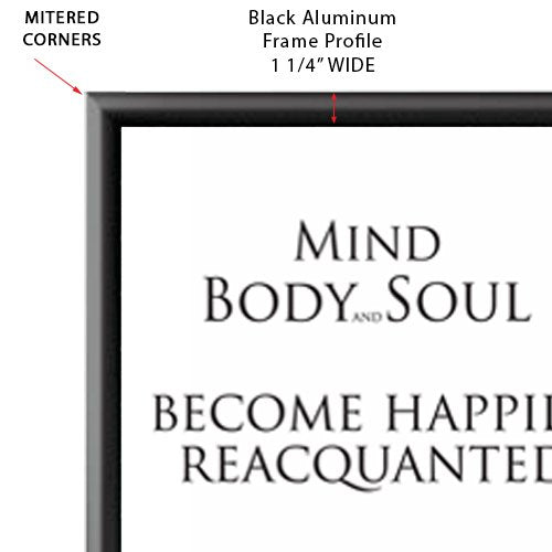 Mitered Corners Snap Frame with 1 1/4 Wide Black Frame Profile