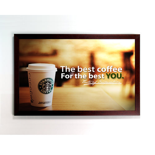 WOOD PICTURE FRAME 42x42 in LANDSCAPE ORIENTATION (SHOWN IN RICH WALNUT WOOD FINISH)