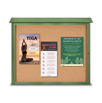 42x42 Outdoor Message Center with Cork Board Wall Mounted - LEFT Hinged