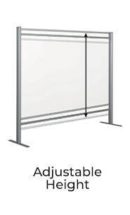 47.2" W x 47.2" H Adjustable Aluminum Frame Acrylic Countertop Sneeze Guard