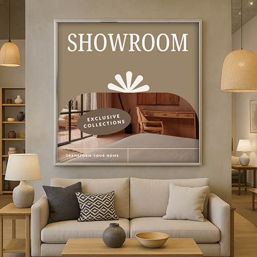 Extra Large Snap Open Frame 48x48 Front Loading Poster Snap Frame with 1 1/4" Wide Metal Profile