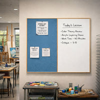 Value Line Combo Board 48x60 Wood Framed Cork Bulletin Marker Board (Open Face with Wood Trim)