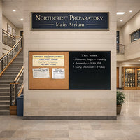 Value Line Combo Board 48x84 Wood Framed Cork Bulletin Marker Board (Open Face with Wood Trim)