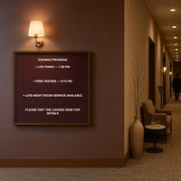 Open Face Vinyl Letter Board 48x48 Wood Frame