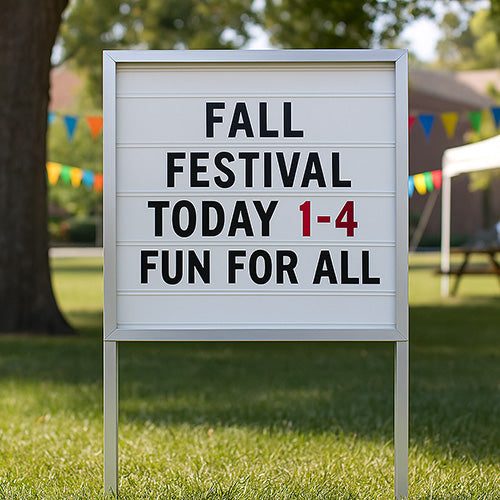 Value Line Free-Standing Outdoor 48x48 Reader Board with Posts, Single-Sided, Metal Display Case