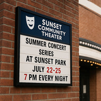 Value Line Outdoor 48x48 Marquee Reader Board with Your Personalized Header | Single-Sided, Wall Mount