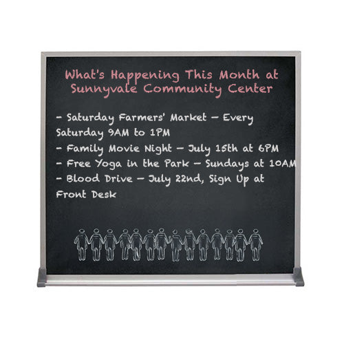 Value Line 24x60 BLACK Chalk Board with Aluminum Frame