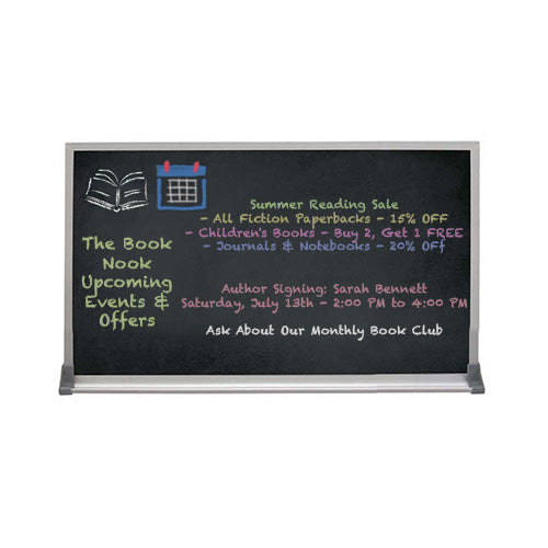Value Line 12x36 BLACK Chalk Board with Aluminum Frame