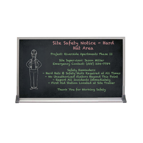Value Line 48x48 BLACK Chalk Board with Aluminum Frame