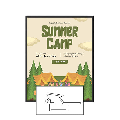 Budget-Friendly MINI 24x24 Poster Snap Frame with Slim .60" Wide Metal Frame Profile - Snap Open, Quick Change