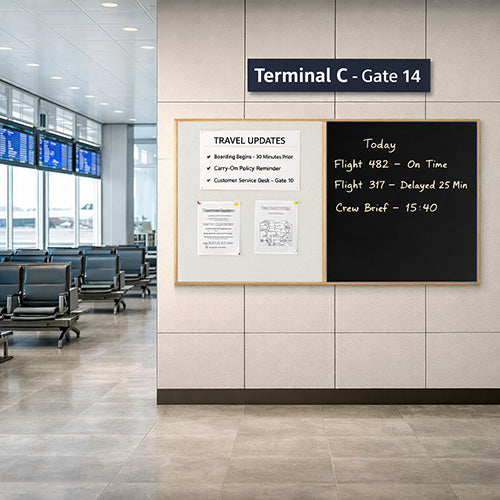 Value Line Combo Board 72x48 Wood Framed Cork Bulletin Marker Board (Open Face with Wood Trim)