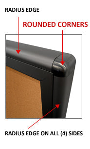 8.5 x 11 Indoor Enclosed Bulletin Board with Rounded Corners (Single Door)