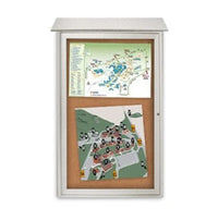 8.5x11 Outdoor Message Center with Cork Board Wall Mounted - LEFT Hinged