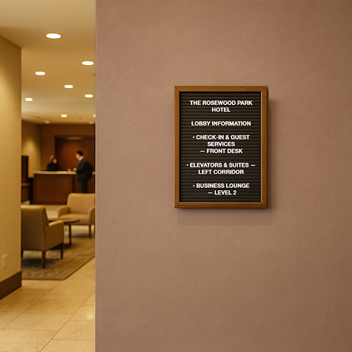 Open Face Vinyl Letter Board 8.5x11 Wood Frame