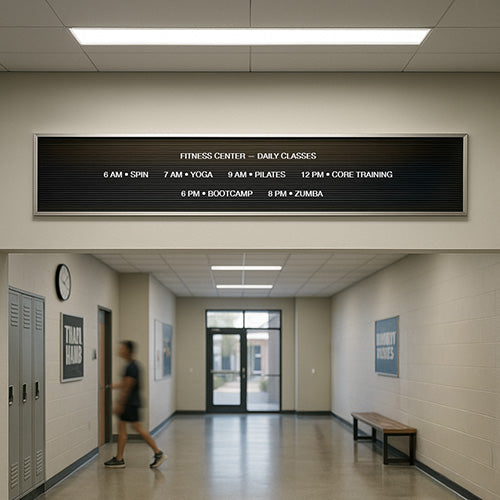 Open Face Vinyl Letter Board 84x12 Aluminum Frame