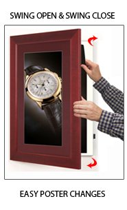 Wood 362 Poster Display SwingFrames with Matboard Holds 9x12 Posters