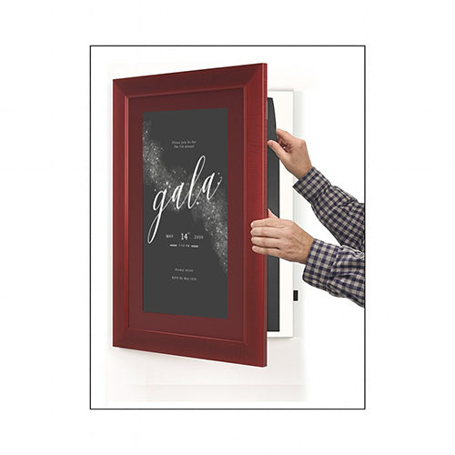 SwingFrame Wood #362 Poster Display Frame 36x48 with Matboard, Quick Change, Swing Open Frame