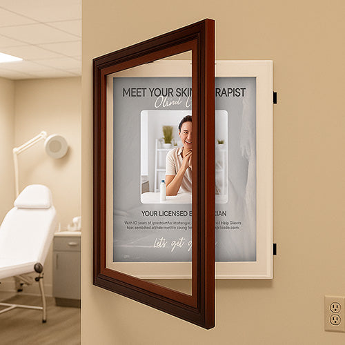 Wood 362 Poster Display SwingFrames 12x20 with Matboard