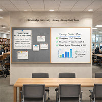 Value Line Combo Board 96x48 Wood Framed Cork Bulletin Marker Board (Open Face with Wood Trim)