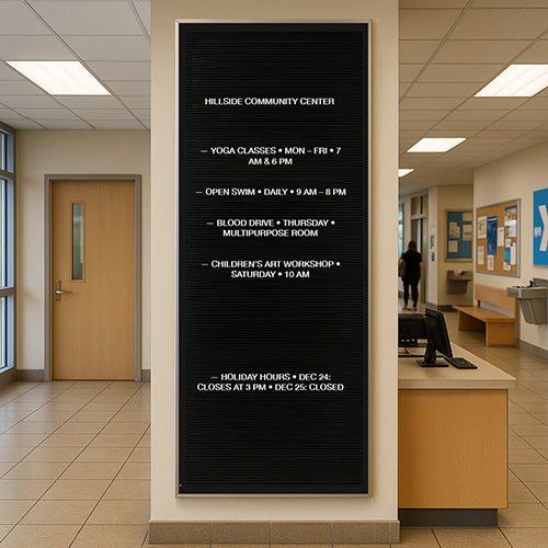 Open Face Vinyl Letter Board 96x36 Aluminum Frame