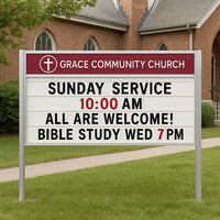 Value Line Outdoor 96x48 Marquee Reader Boards with Personalized Header + 2 Posts | Single Sided