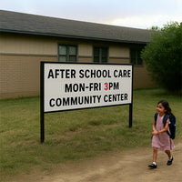 Freestanding Value Line Outdoor 96x48 Readerboard Marquee Sign with Posts | Single Sided Changeable Letter Board