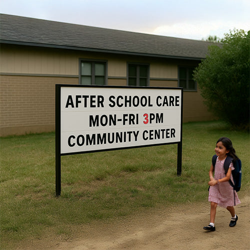 Freestanding Value Line Outdoor 96x48 Readerboard Marquee Sign with Posts | Single Sided Changeable Letter Board