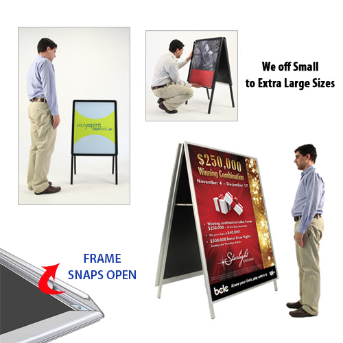 A-Frame 12x24 Sign Holder | Snap Frame 1 1/4