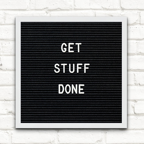 Colorful Framed Access Letterboards 12" x 12" | Shown in White Finish