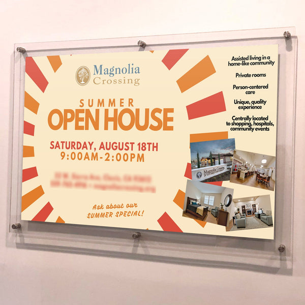 24 x 12 Standoff Hardware with Clear Acrylic Window