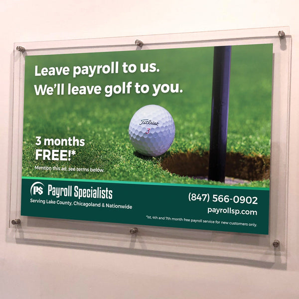 18 x 12 Standoff Hardware with Clear Acrylic Window