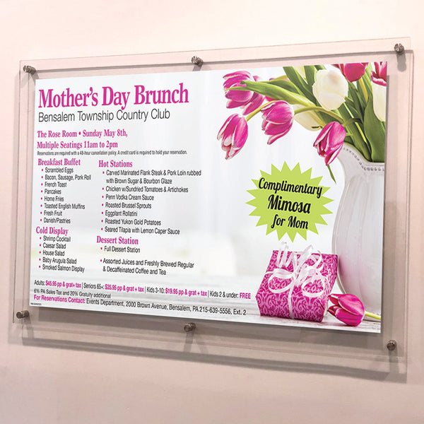 41 x 27 Standoff Hardware with Clear Acrylic Window