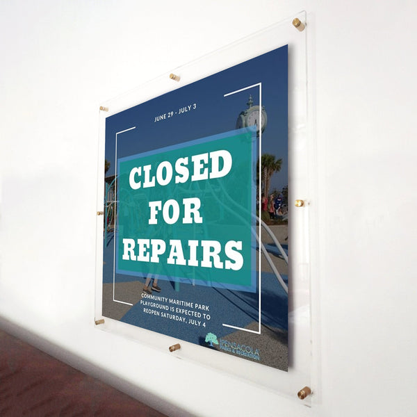 24 x 24 Sign Holder with Standoff Hardware