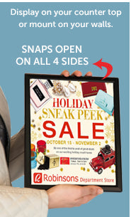 8.5"x11" AD PROMO Frame with Black Snap Open Frame Table Top + Wall Mount 
