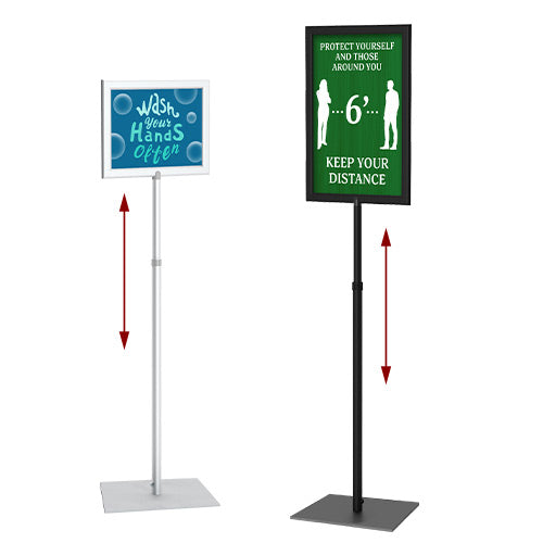 ADJUSTABLE SIGN HOLDER 11x17 FRAME IN VERTICAL FORMAT (SHOWN in SILVER)