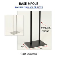Double Pole Floor Stand 24x72 Sign Holder | Snap Frame 2 1/2" Wide