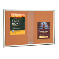 72 x 36 Indoor Enclosed Bulletin Cork Boards with Sliding Glass Doors