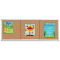 96 x 48 Indoor Enclosed Bulletin Cork Boards with Sliding Glass Doors